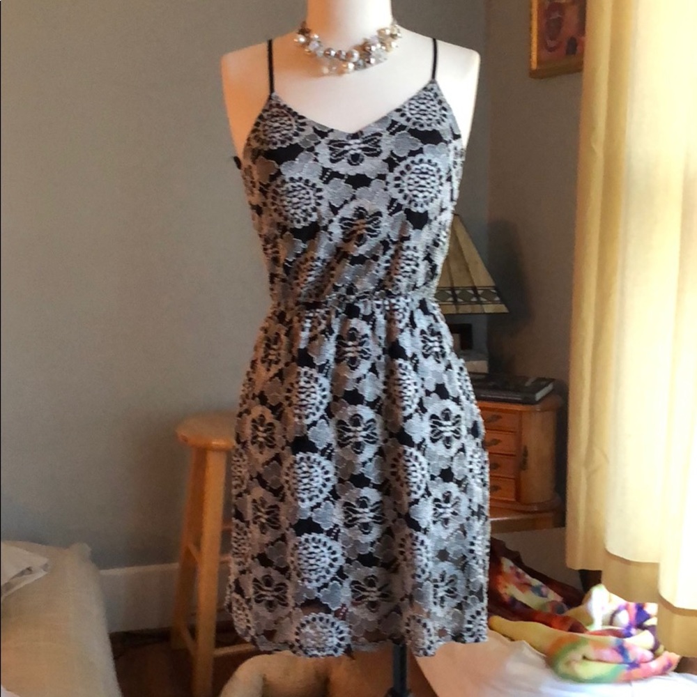 Silver and black cocktail dress by Sage, size S